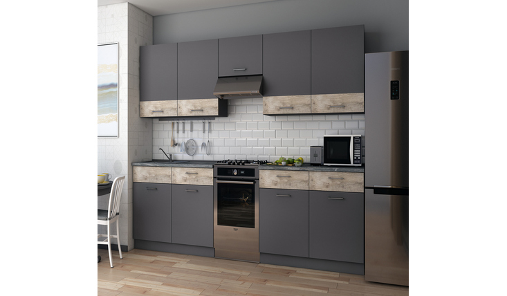 Кухня посекционно Лея графит Doros