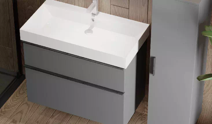 Комплект мебели для ванной Manhattan серый Ювента