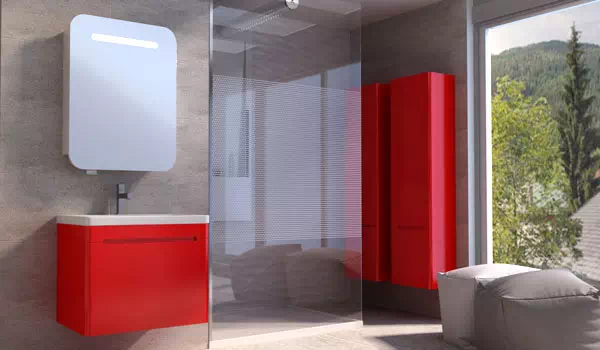 Комплект меблів для ванної Tivoli Ювента в червоному кольорі