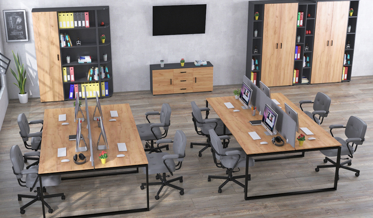 Офісні меблі Open Office дуб крафт золотий Loft Design антрацит
