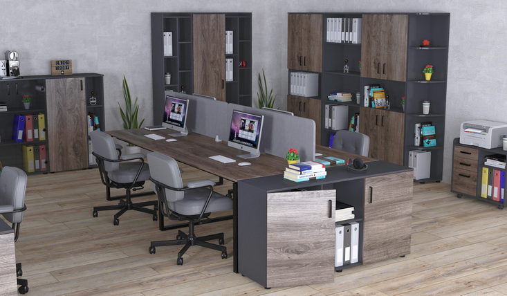 Офісні меблі Open Office дуб палена Loft Design антрацит