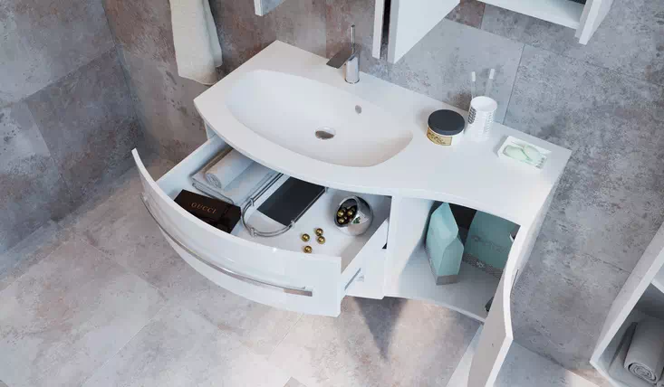 Меблі у ванну Vanessa Botticelli білий глянець