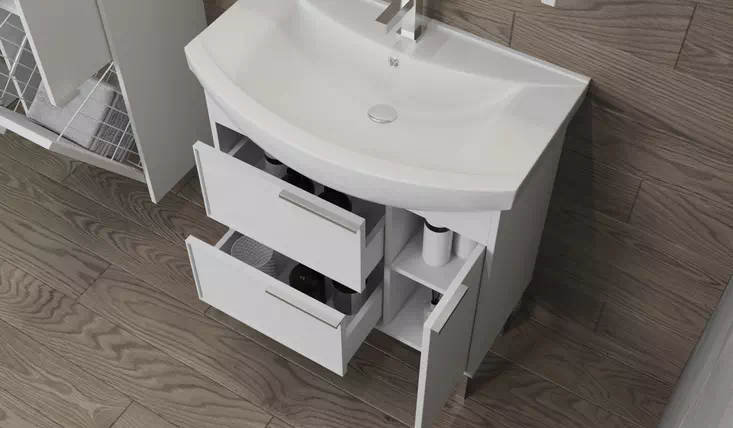 Меблі для комфортної та сучасної ванної кімнати Sofia біла Ювента