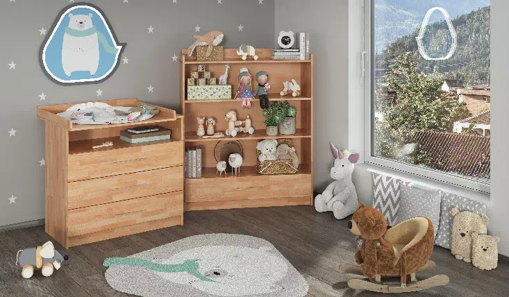 Натуральні меблі для дитячої кімнати Вайті Клен