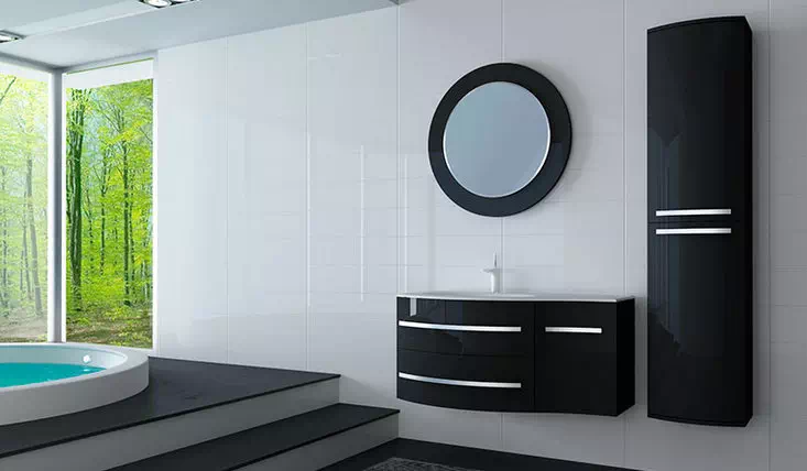 Подвесной набор мебели в ванную Vanessa Botticelli черный глянец