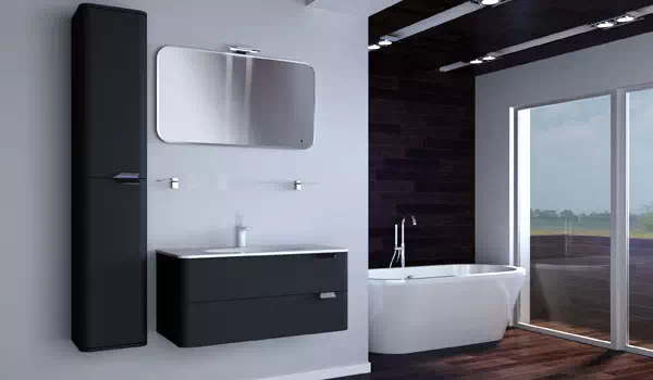 Комплект меблів для ванної Velluto Botticelli в чорному кольорі
