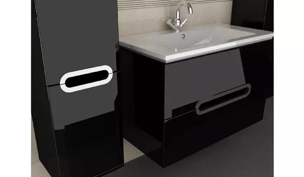 Мебель в ванную черного цвета Prato Ювента