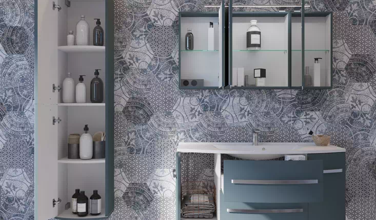 Комплект мебели в ванную Vanessa Botticelli индиго синий матовый