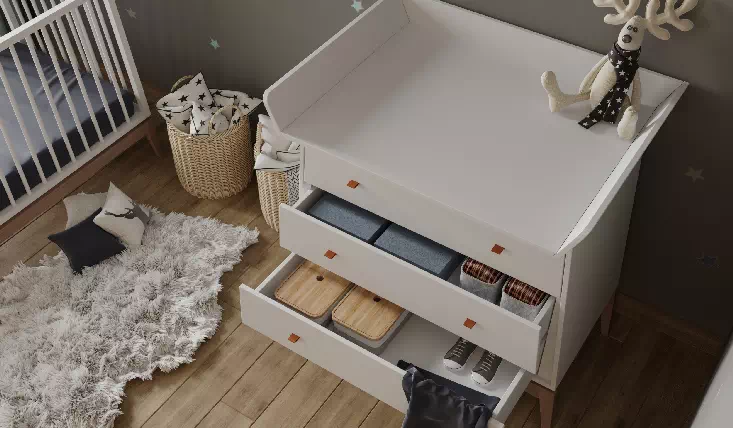 Мебель в комнату новорожденного Luna белая Leander