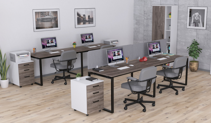 Офісні меблі Open Office дуб палена Loft Design білий