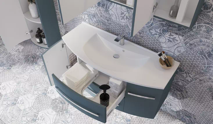 Набор мебели в ванную Vanessa Botticelli индиго синий матовый