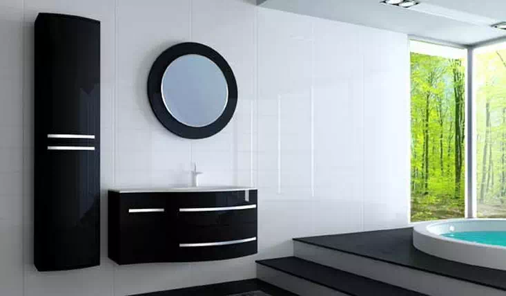 Подвесной комплект мебели для ванной Vanessa Botticelli в черном цвете