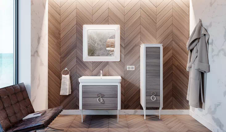 Комплект мебели для ванной Ticino дуб пастельный Ювента